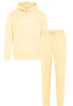 Jogging + Sweat Capuche Logo Brode Jaune