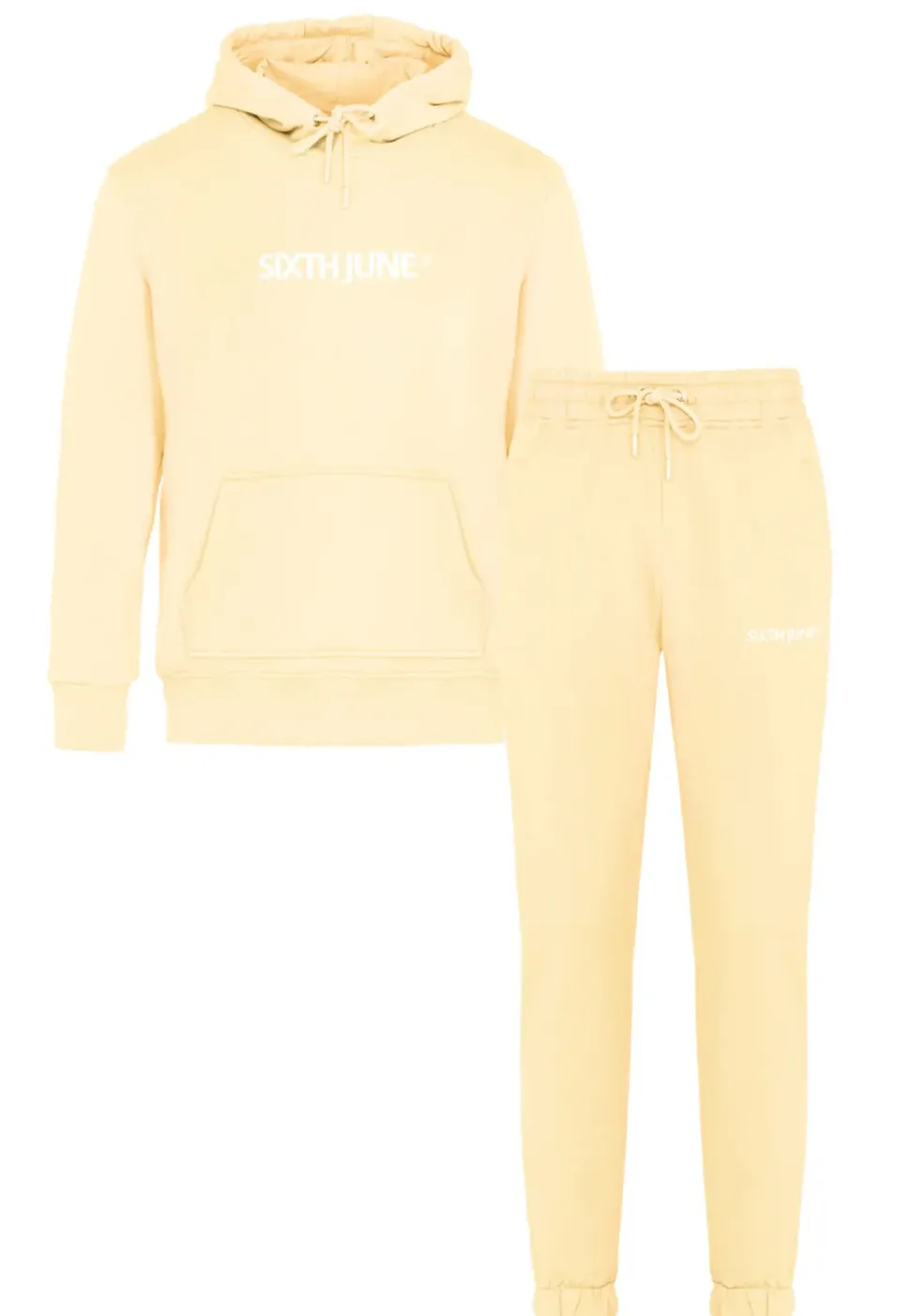 Jogging + Sweat Capuche Logo Brode Jaune