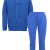 Jogging + Sweat Capuche Logo Gomme Bleu Fonce