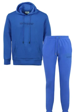Jogging + Sweat Capuche Logo Gomme Bleu Fonce