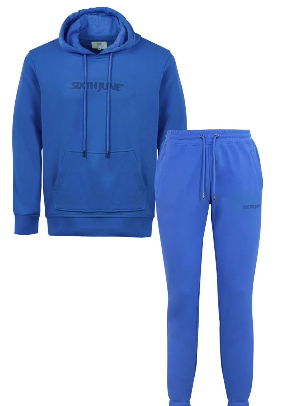 Jogging + Sweat Capuche Logo Gomme Bleu Fonce