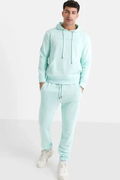 Jogging + Sweat Capuche Logo Gomme Vert Clair