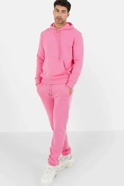 Jogging + Sweat Capuche Logo Gomme Rose