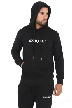 Jogging + Sweat Capuche Logo Brode Noir