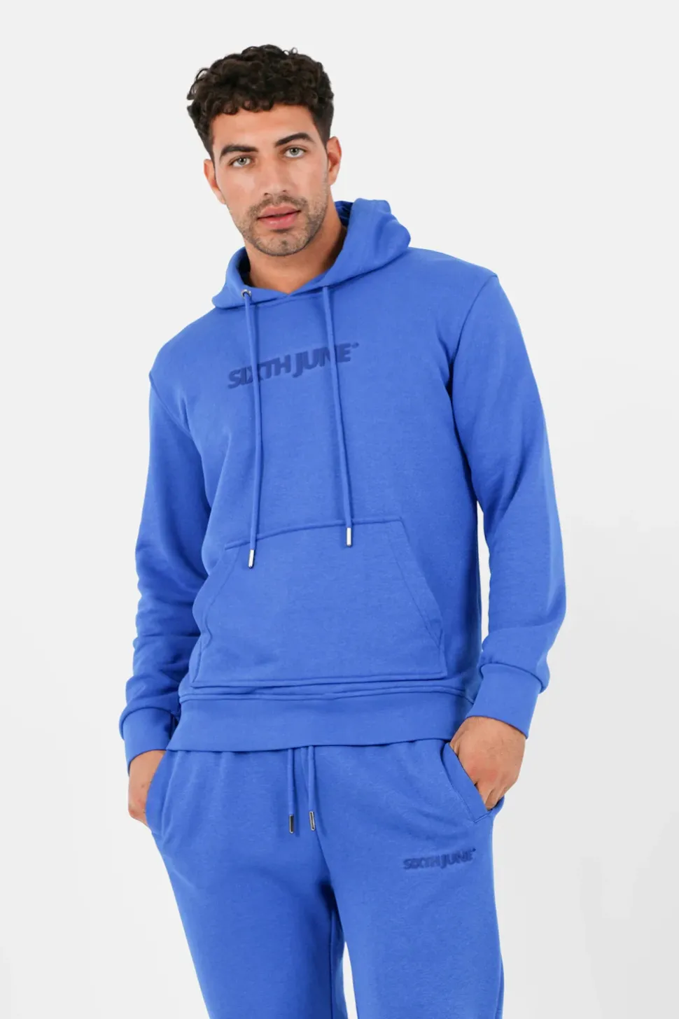 Jogging + Sweat Capuche Logo Gomme Bleu Fonce