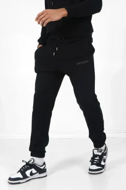 Jogging + Sweat Capuche Logo Gomme Noir