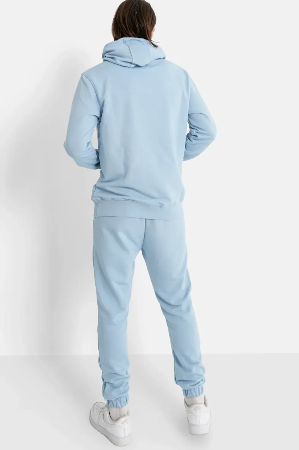 Jogging + Sweat Capuche Logo Brode Bleu Clair