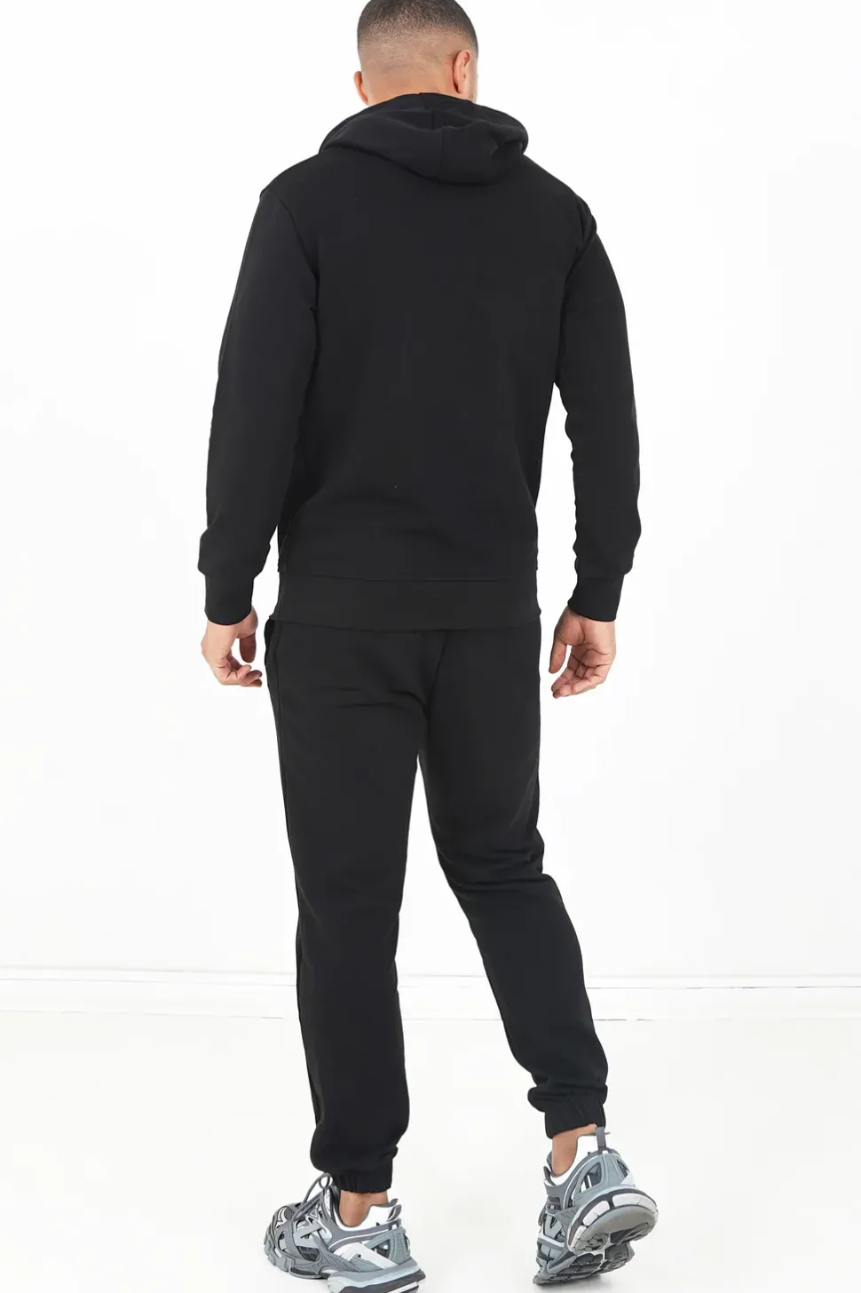 Jogging + Sweat Capuche Logo Brode Noir