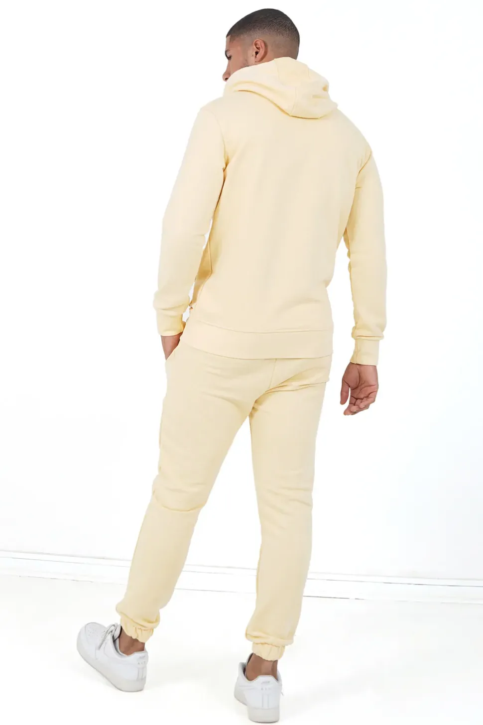 Jogging + Sweat Capuche Logo Brode Jaune