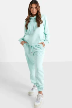 Jogging + Sweat Capuche Logo Gomme Vert Clair