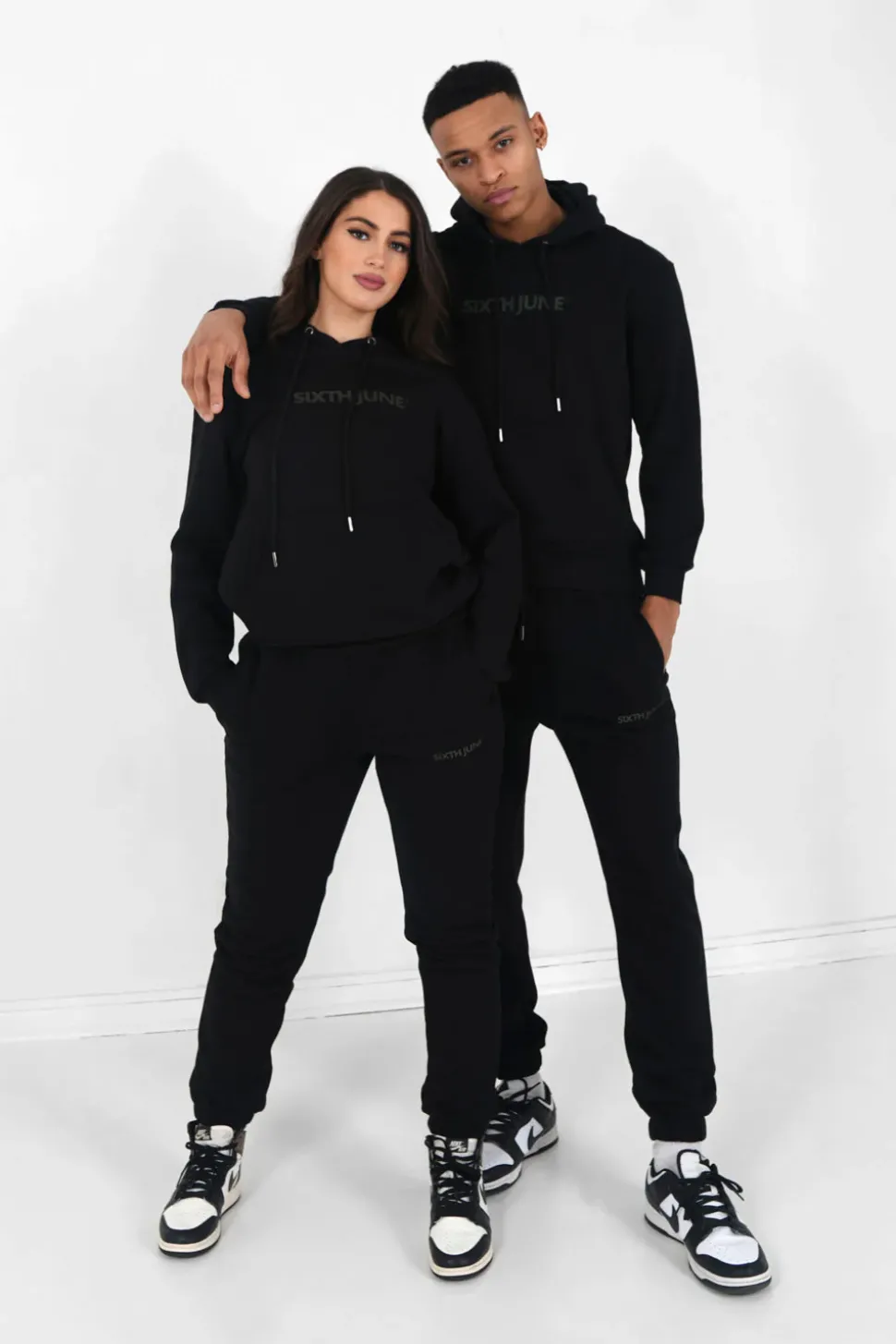 Jogging + Sweat Capuche Logo Gomme Noir