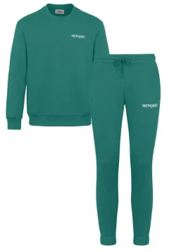 Jogging + Sweat Logo Brode Vert Fonce