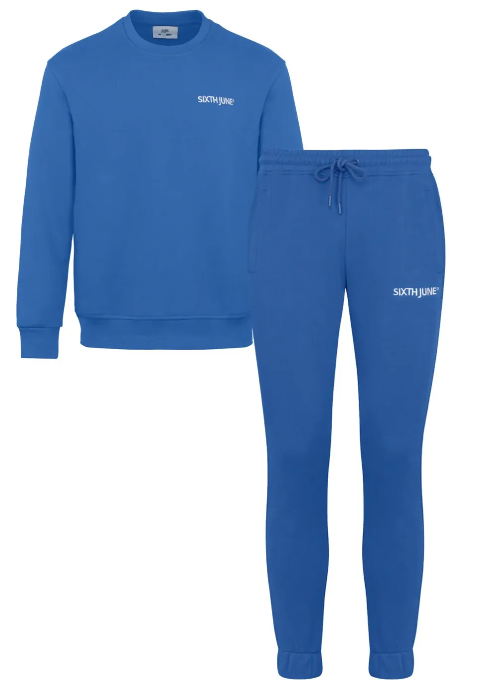 Jogging + Sweat Logo Brode Bleu Fonce