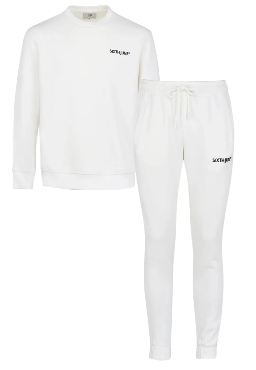 Jogging + Sweat Logo Brode Blanc