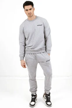 Jogging + Sweat Logo Brode Gris