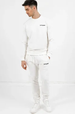 Jogging + Sweat Logo Brode Blanc