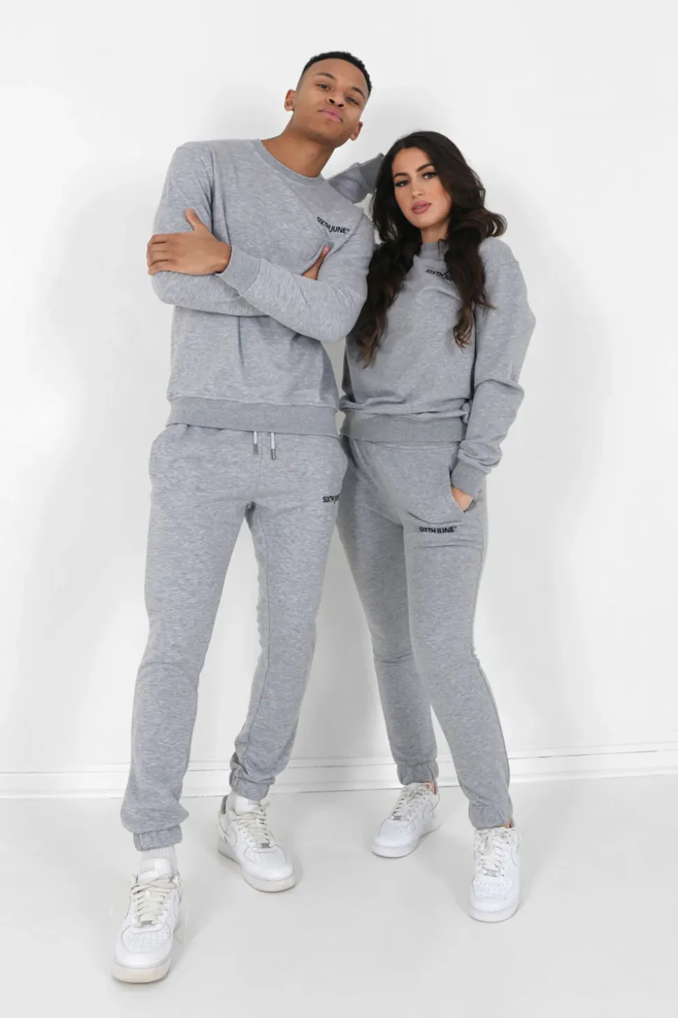 Jogging + Sweat Logo Brode Gris