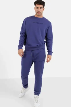 Jogging + Sweat Logo Gomme Bleu Fonce