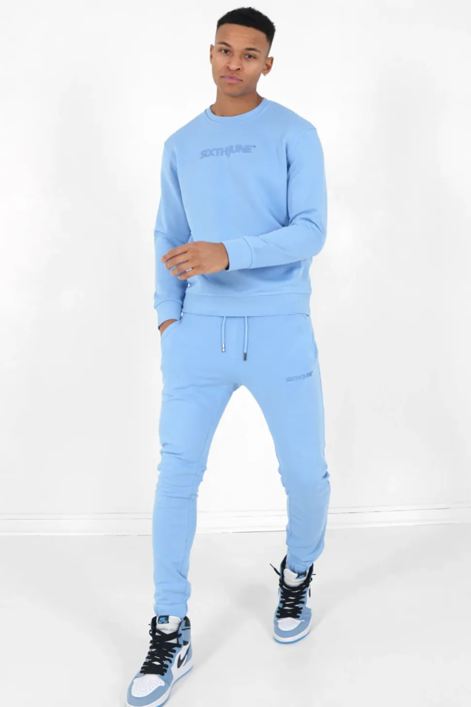 Jogging + Sweat Logo Gomme Bleu Clair