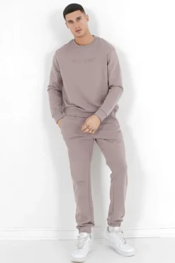 Jogging + Sweat Logo Gomme Marron Clair
