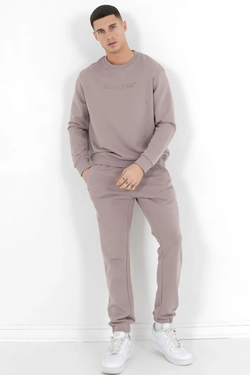 Jogging + Sweat Logo Gomme Marron Clair