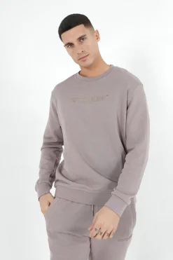 Jogging + Sweat Logo Gomme Marron Clair