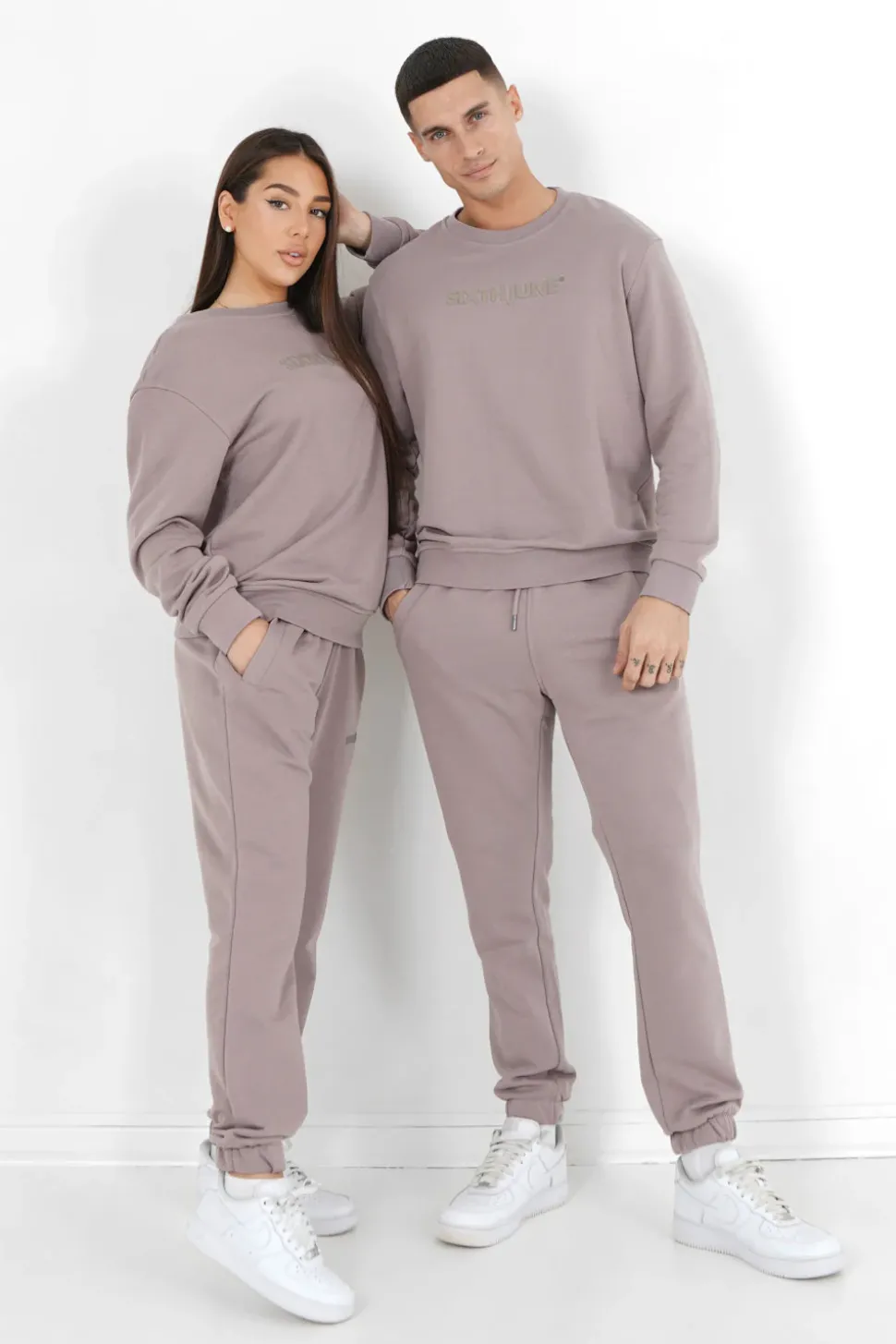 Jogging + Sweat Logo Gomme Marron Clair