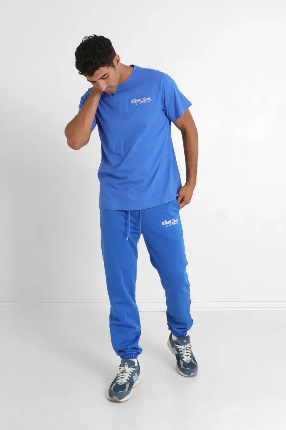 Jogging Broderie Retro Bleu