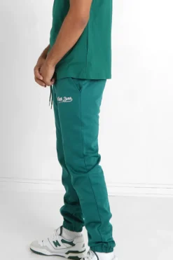 Jogging Broderie Retro Vert Fonce