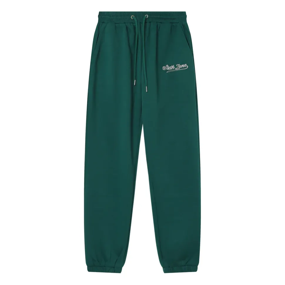 Jogging Broderie Retro Vert Fonce