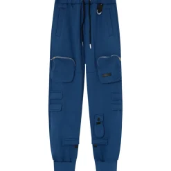 Jogging Cargo Poches Zip Bleu Fonce