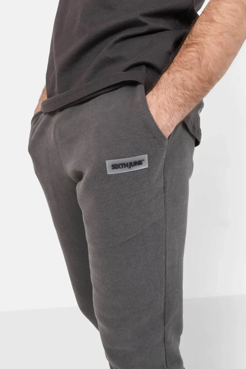 Jogging Cotele Cordon Gris Fonce