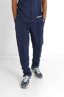 Jogging Couture Exterieure Epais Bleu