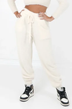 Jogging Duveteux Blanc Casse
