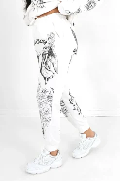 Jogging Imprime Tarot Blanc