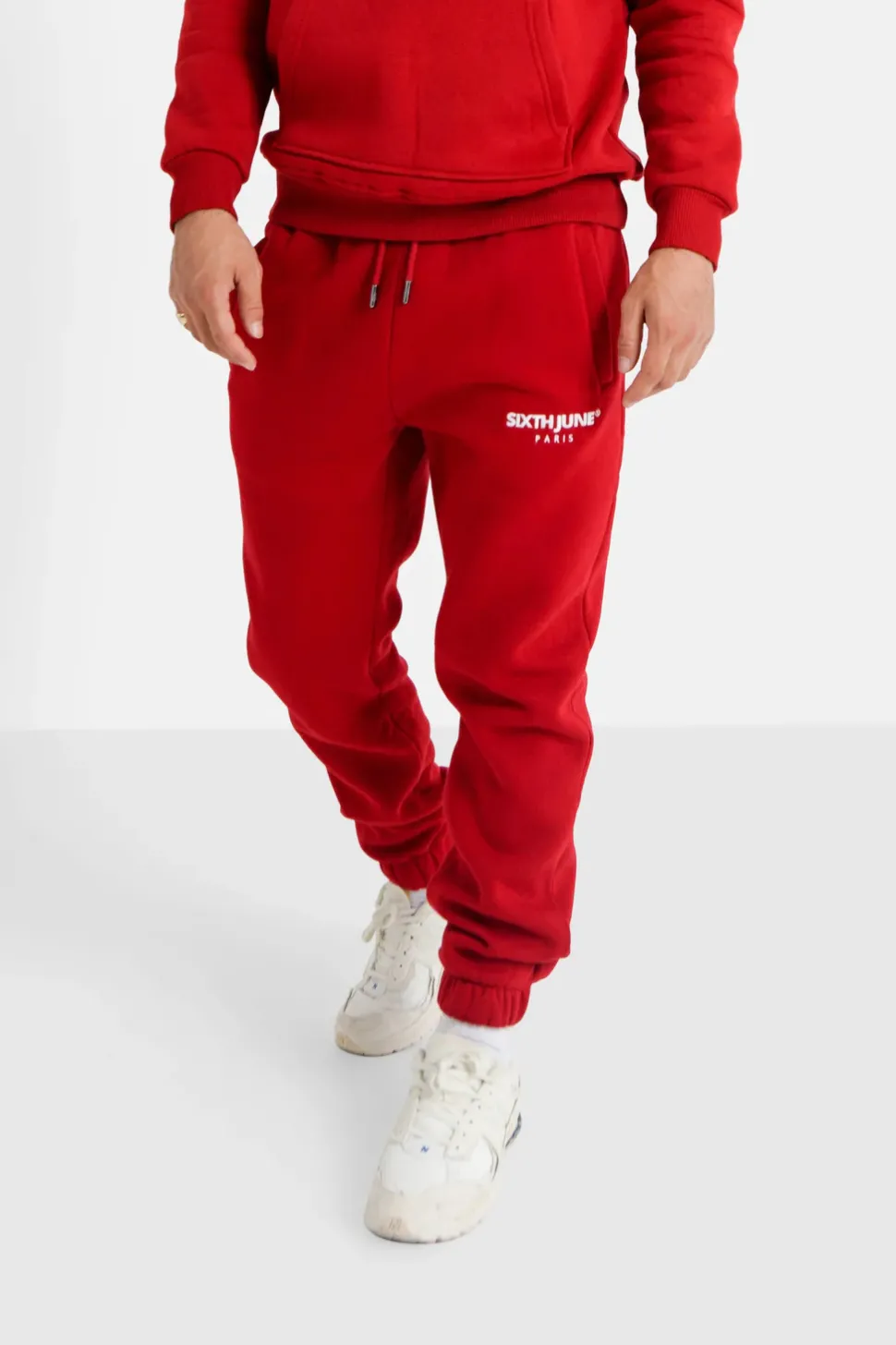 Jogging Molletonne Logo Brode Rouge