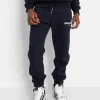 Jogging Molletonne Logo Brode Bleu Fonce