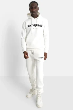 Jogging Molletonne Logo Brode Blanc