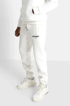 Jogging Molletonne Logo Brode Blanc