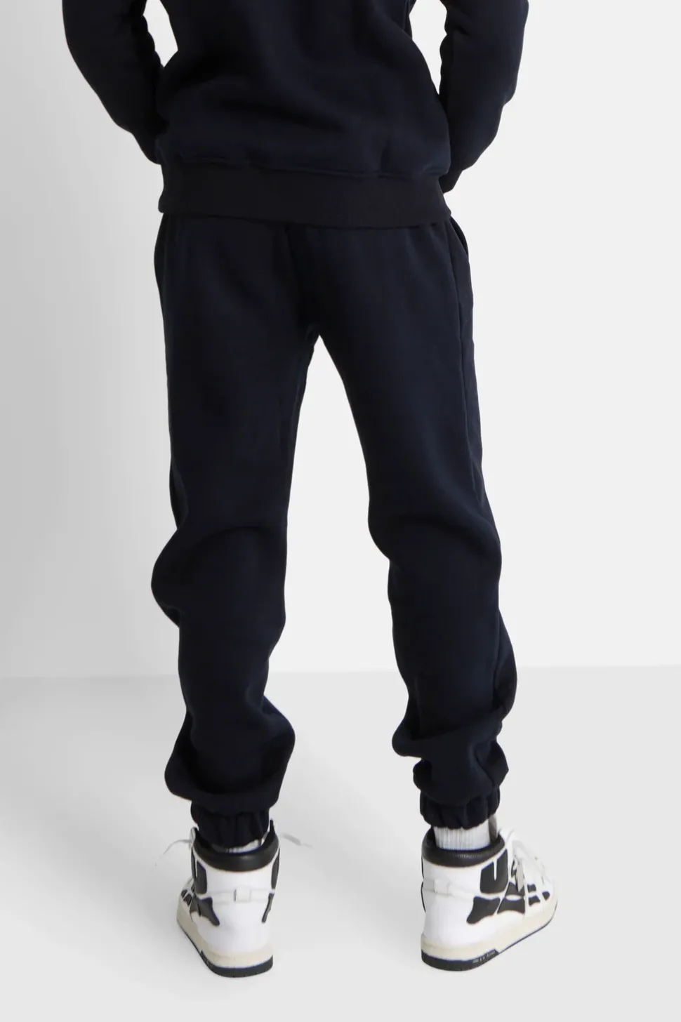 Jogging Molletonne Logo Brode Bleu Fonce