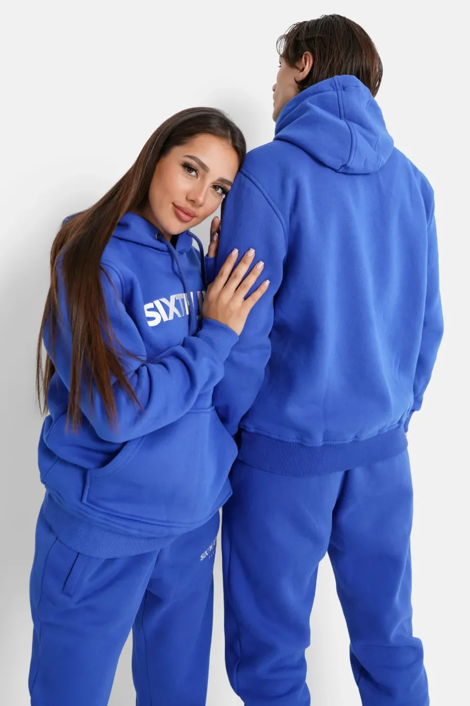 Jogging Molletonne Logo Brode Bleu Fonce