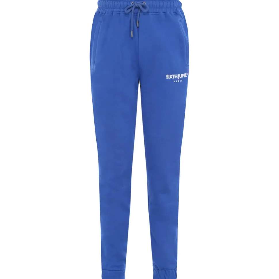 Jogging Molletonne Logo Brode Bleu Fonce