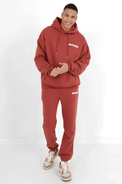 Jogging Molletonne Logo Rouge Fonce