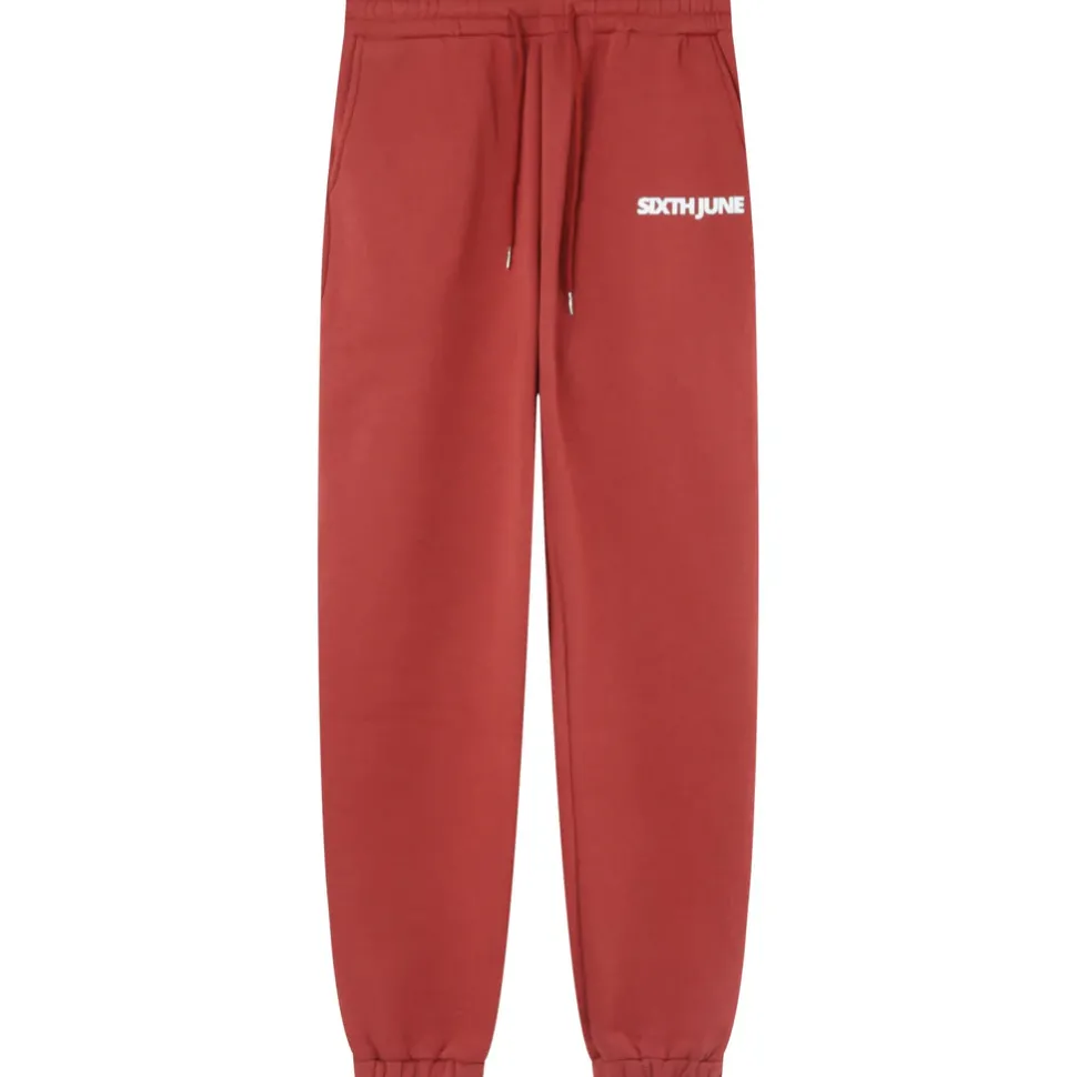 Jogging Molletonne Logo Rouge Fonce