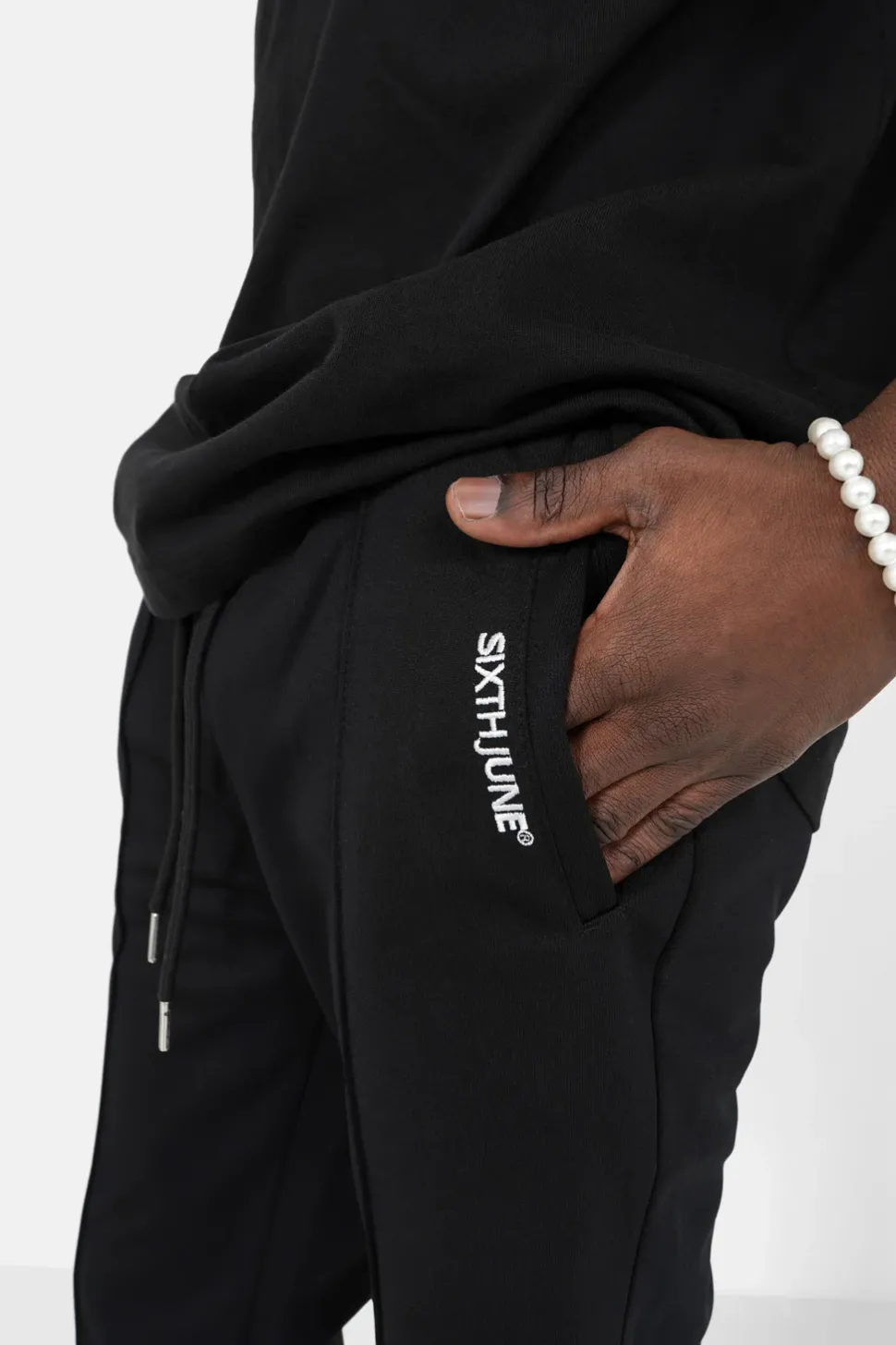 Jogging Molletonne Surpiqures Noir
