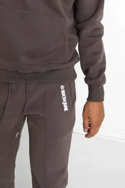 Jogging Molletonne Surpiqures Marron