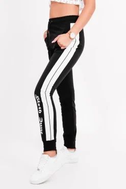 Jogging Nylon Bandes Gothique Noir