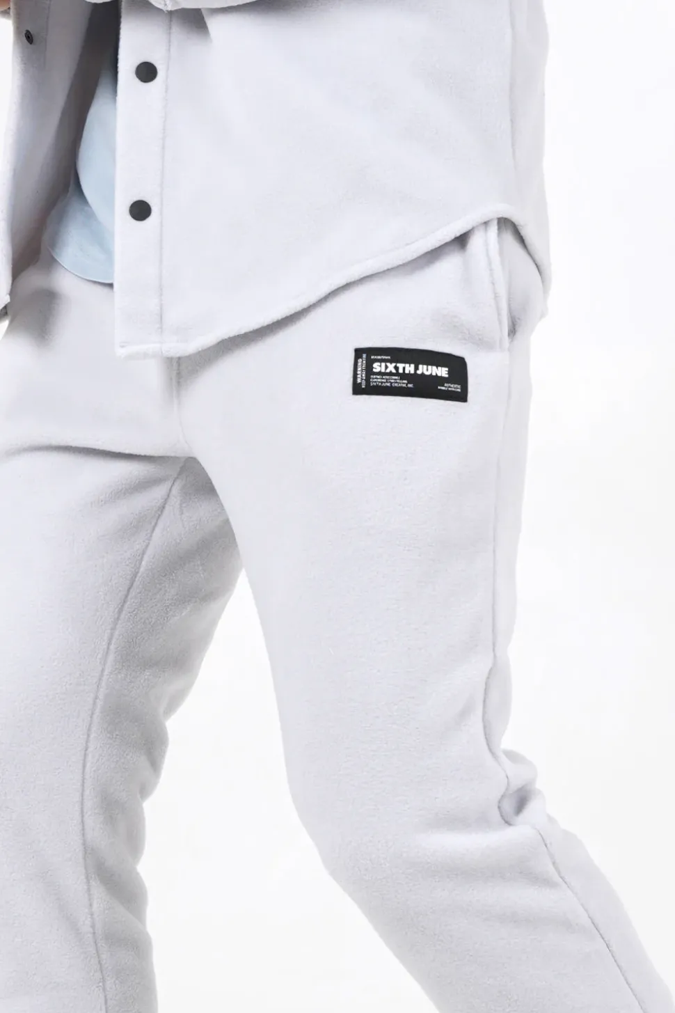 Jogging Polaire Logo Gris Clair