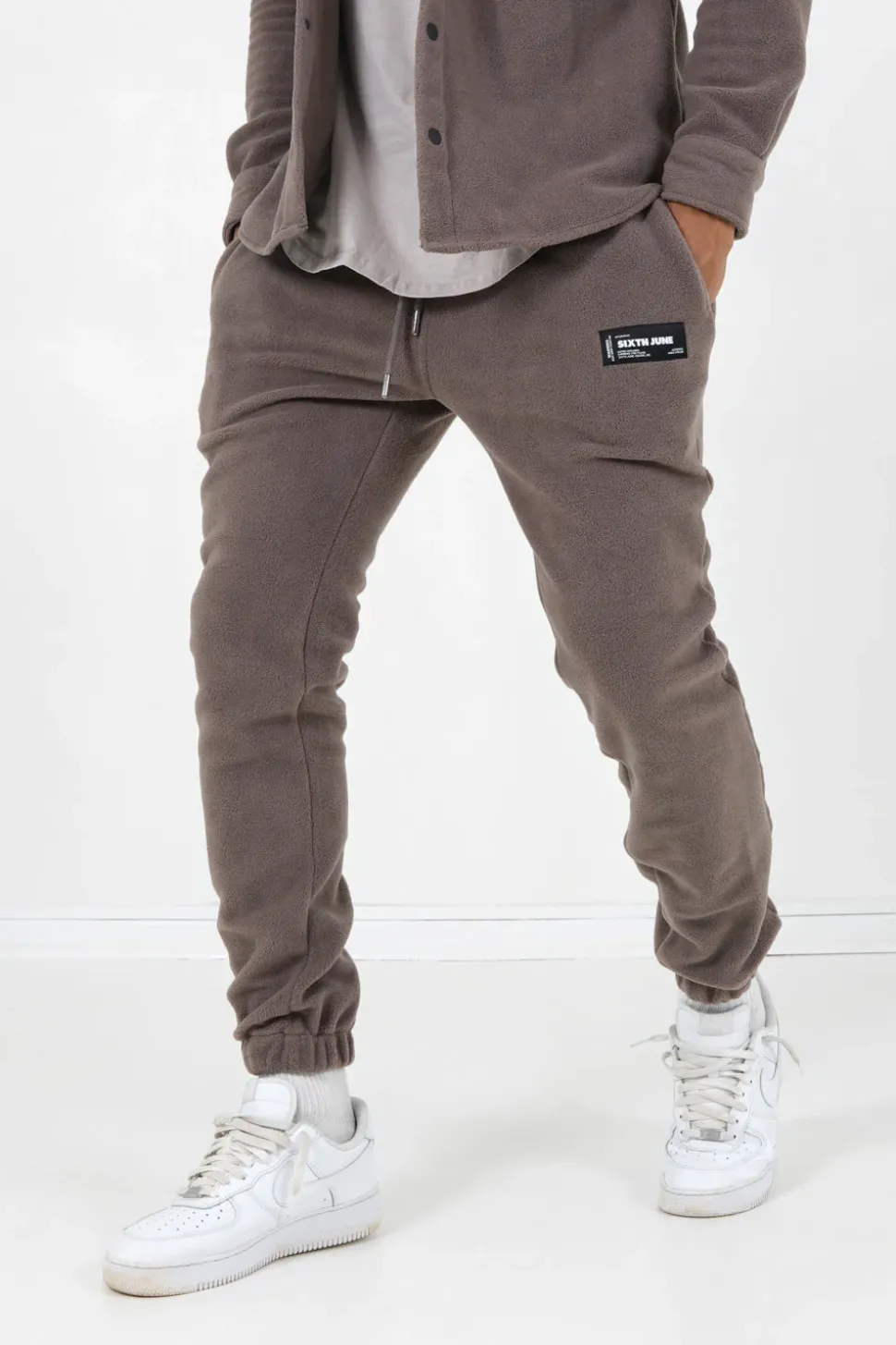 Jogging Polaire Logo Marron Clair