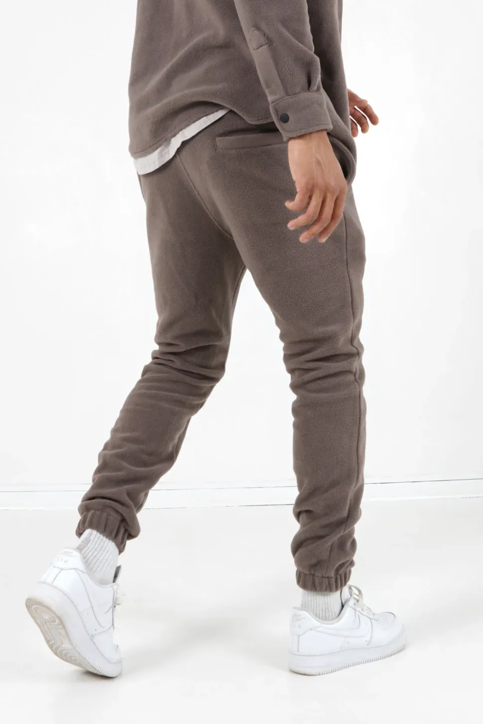 Jogging Polaire Logo Marron Clair